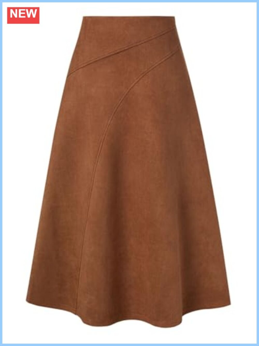 Faux Suede High Waist A-Line Midi Skirt Fall Winter Wear to Work